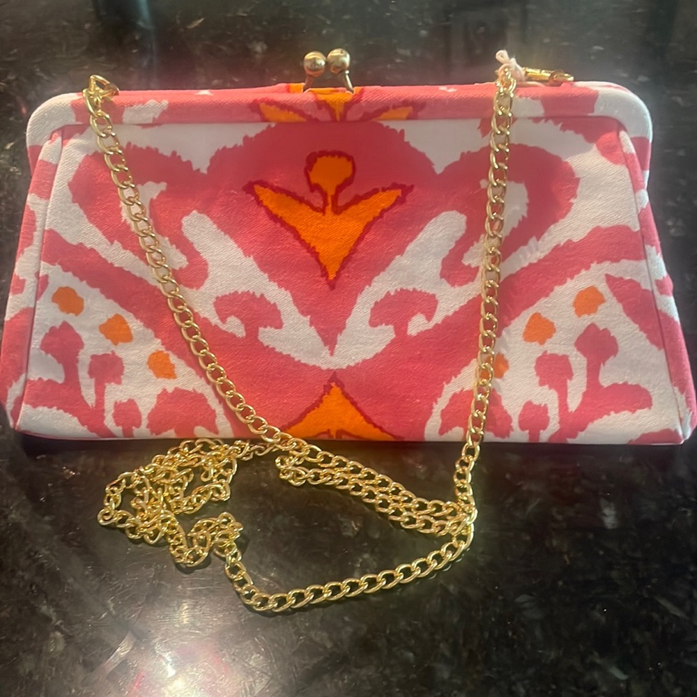 DANA GIBSON PINK IKAT CLUTCH